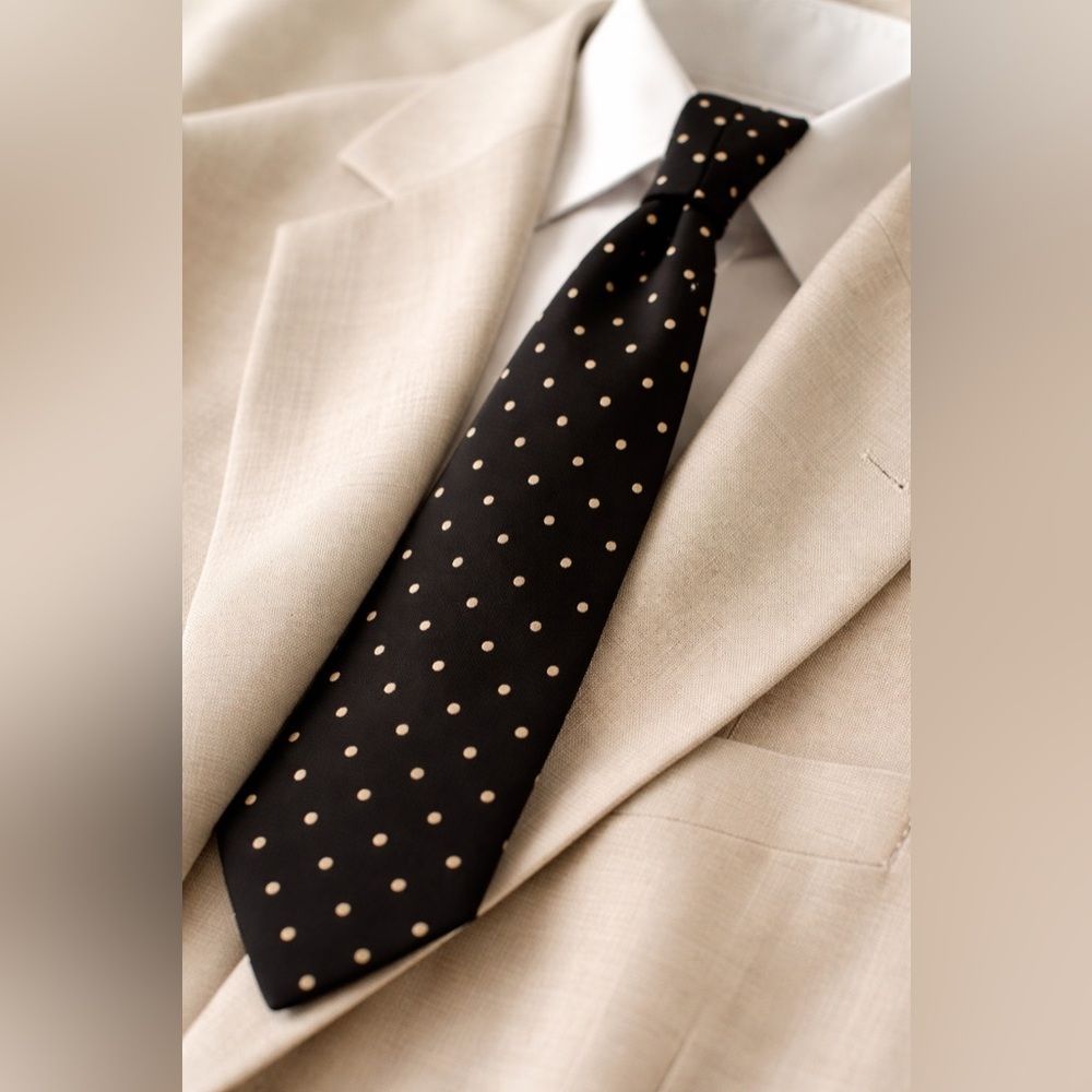 Givenchy Polka Dot Tie | Classic Black & Cream | Designer Luxury